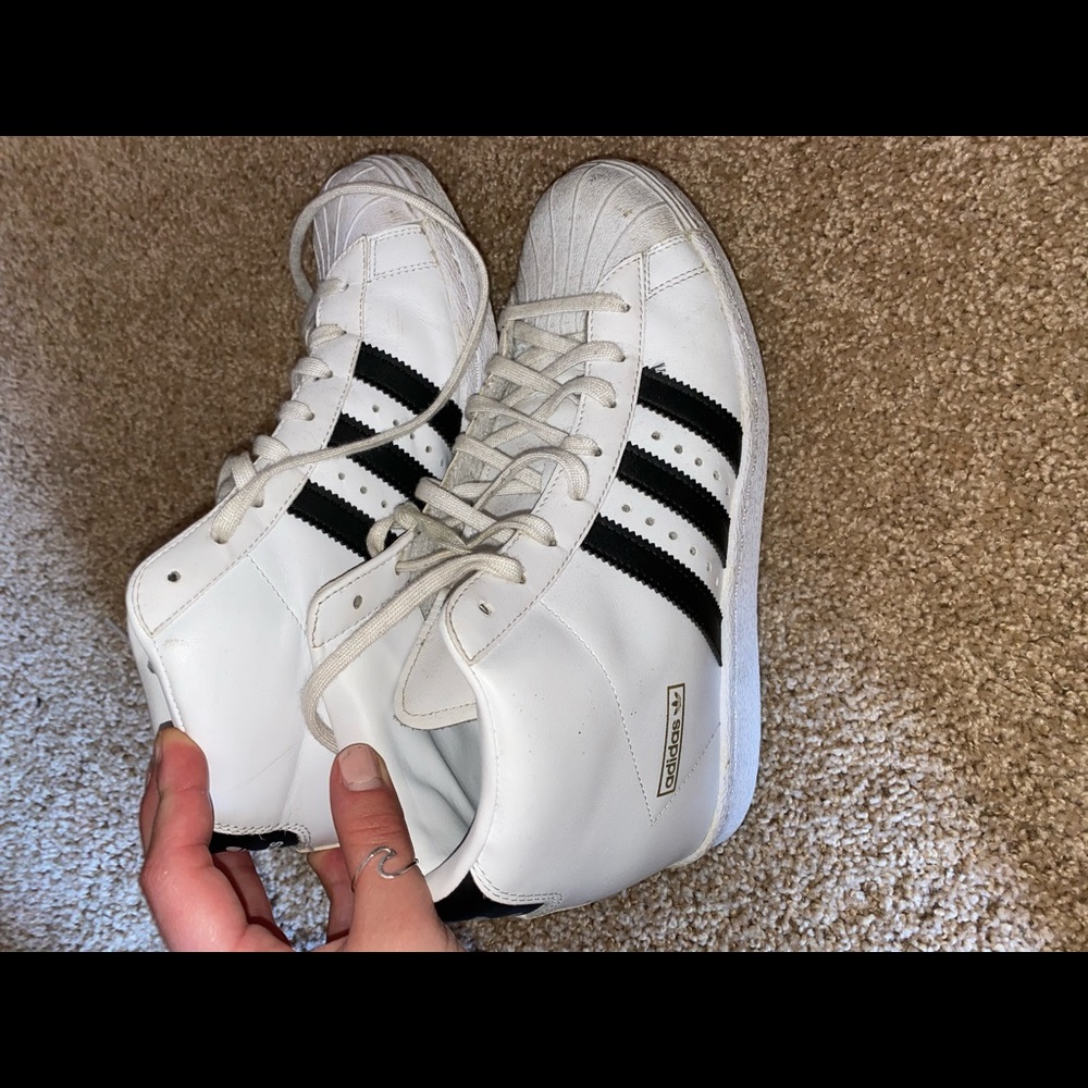High rise adidas superstar sneakers